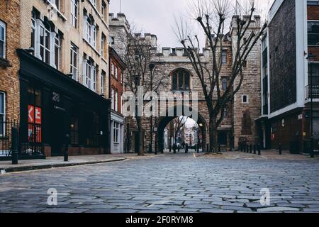 Musée de l'ordre de St John, porte St John's, Clerkenwell, Londres, EC1, ROYAUME-UNI. Banque D'Images