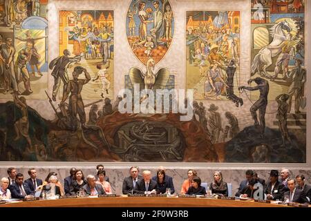 Le Président Donald Trump s'exprime le mercredi 26 2018 septembre lors de la séance d'information du Conseil de sécurité des Nations Unies sur la contre-prolifération au siège de l'ONU à New York. Banque D'Images