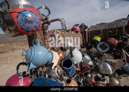 Teakettle Junction est un monument célèbre dans le parc national de la Vallée de la mort, mais il est difficile à atteindre. Banque D'Images