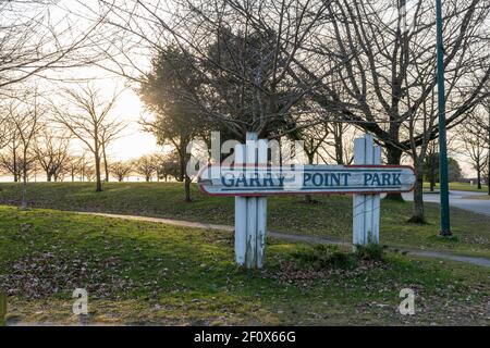 Garry point Park au coucher du soleil. Richmond, C.-B., Canada Banque D'Images