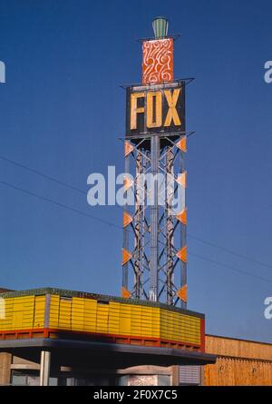 Tour du théâtre Fox - Front Street - Missoula - Montana ca. 1987 Banque D'Images