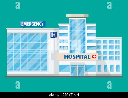 Bâtiment de l'hôpital, icône médicale. Illustration de Vecteur