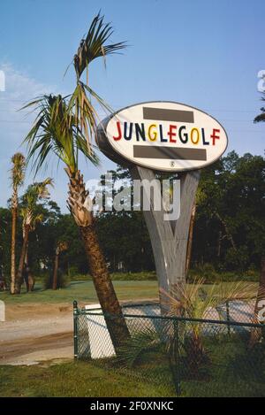 Panneau - Jungle Golf - Myrtle Beach - Caroline du Sud ca. 1979 Banque D'Images