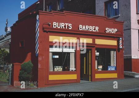 Années 1980 États-Unis - Burt Barbershop Seattle Washington ca. 1980 Banque D'Images