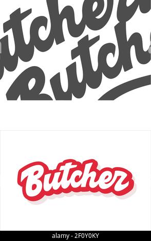 Lettrage vectoriel de boucher Illustration de Vecteur