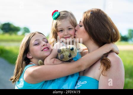 La mère et les deux filles Banque D'Images