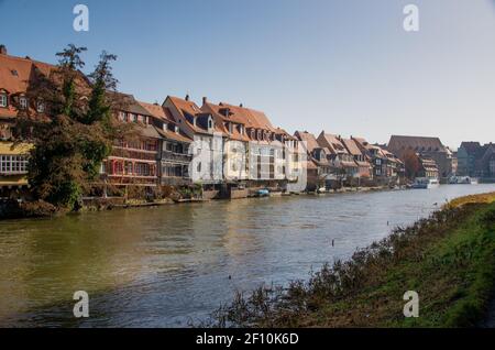 Bamberg, 25.2.2021. Vue sur la petite Venise par une journée ensoleillée en février. Photo haute qualité Banque D'Images