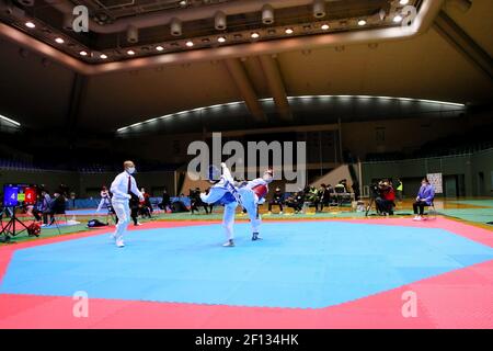Gymnase du parc olympique de Komazawa, Tokyo, Japon. 7 mars 2021. Vue générale, 7 MARS 2021 - Taekwondo : le 14ème Championnat du Japon Taekwondo au gymnase du parc olympique de Komazawa, Tokyo, Japon. Crédit: Naoki Nishimura/AFLO SPORT/Alay Live News Banque D'Images
