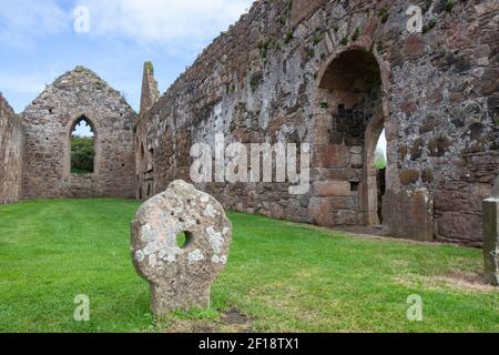 Les ruines de Bonamargy Friary, Ballycastle, Moyle, Comté d'Antrim, Irlande du Nord, ROYAUME-UNI Banque D'Images