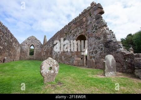 Les ruines de Bonamargy Friary, Ballycastle, Moyle, Comté d'Antrim, Irlande du Nord, ROYAUME-UNI Banque D'Images