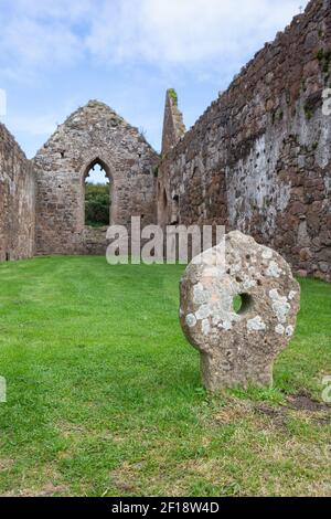 Les ruines de Bonamargy Friary, Ballycastle, Moyle, Comté d'Antrim, Irlande du Nord, ROYAUME-UNI Banque D'Images