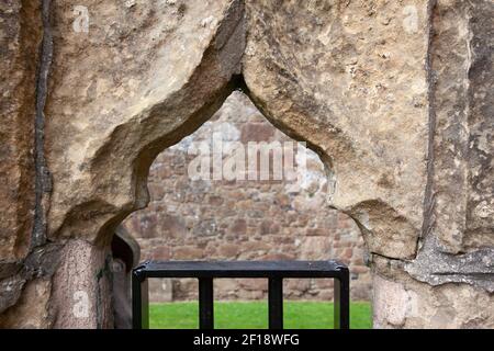 Les ruines de Bonamargy Friary, Ballycastle, Moyle, Comté d'Antrim, Irlande du Nord, ROYAUME-UNI Banque D'Images