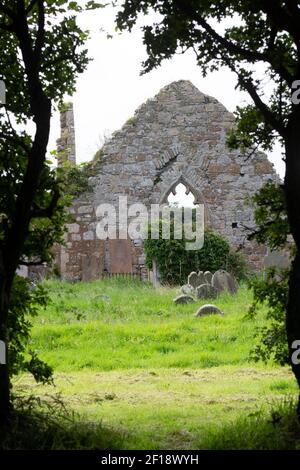 Les ruines de Bonamargy Friary, Ballycastle, Moyle, Comté d'Antrim, Irlande du Nord, ROYAUME-UNI Banque D'Images