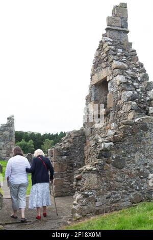 Les ruines de Bonamargy Friary, Ballycastle, Moyle, Comté d'Antrim, Irlande du Nord, ROYAUME-UNI Banque D'Images