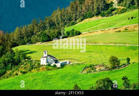 Chapelle Saint-Stefan près de l'abbaye de Marienberg, dans le Tyrol du Sud, en Italie Banque D'Images