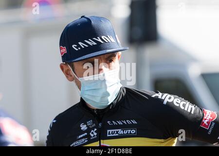 Belge Racer sèche de Bondt (ALPECIN Fenix) lors du podium de la première étape du Paris Nice 2021. Saint Cyr l'Ecole, Franc, 7 mars 2021. Photo de Daniel Derajinski/ABACAPRESS.COM Banque D'Images