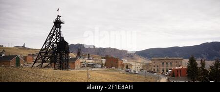 Butte Montana Downtown City Skyline Mine Shaft Courthouse Banque D'Images