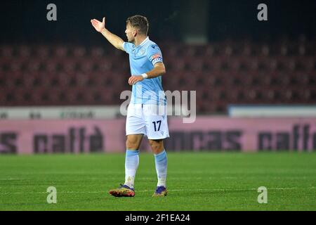 Ciro immobile joueur du Latium, pendant le match de la série italienne UN championnat entre Benevento vs Lazio, résultat final 1-1, match joué à la Banque D'Images