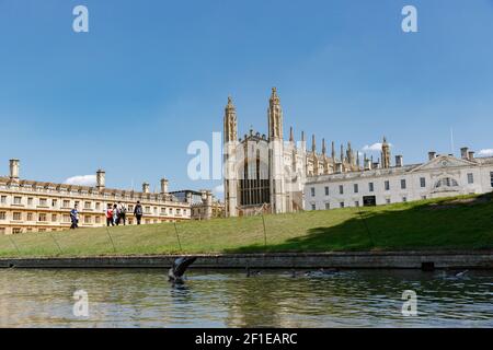 Cambridge, Royaume-Uni, 23 juillet 2019 : vue de la chapelle du King's College a été construite en 1515, style perpendiculaire exemplaire dans le gothique., Gibbs' Buildi Banque D'Images