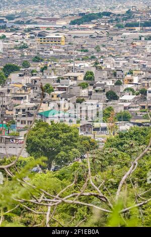 Vue aérienne de la jupe de Guayaquil, Équateur Banque D'Images