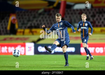 Farum, Danemark. 7 mars 2021. Mads Dohr Thyseled (2) du FC Nordsjaelland vu dans le 3F Superliga match entre le FC Nordsjaelland et AC Horsens en droit de Dream Park à Farum. (Crédit photo : Gonzales photo/Alamy Live News Banque D'Images