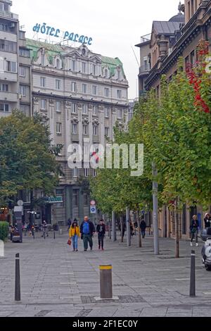 Belgrade, Serbie - 24 octobre 2020 : ancien hôtel Palace en centre-ville à l'automne. Banque D'Images