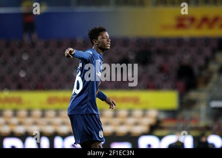 Farum, Danemark. 7 mars 2021. Maxwell Woledzi (36) du FC Nordsjaelland vu pendant le match 3F Superliga entre le FC Nordsjaelland et l'AC Horsens en droit de Dream Park à Farum. (Crédit photo : Gonzales photo/Alamy Live News Banque D'Images