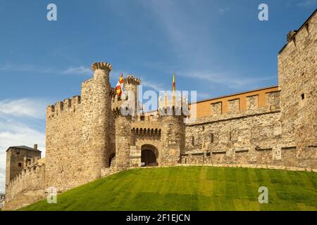 Château Templier de Ponferrada, Espagne Banque D'Images