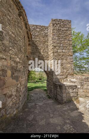 Arab gate on the walls of Medinaceli, Spain Stock Photo