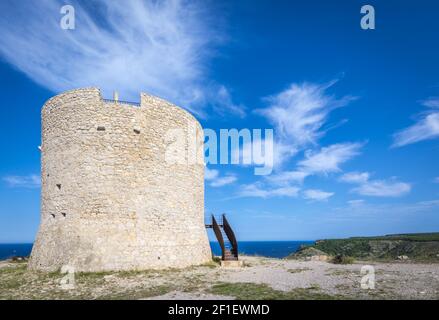 Golfe de Rosas sur la Costa Brava depuis Montgo Cape , Catalogne, Espagne Banque D'Images