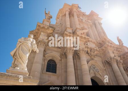 Cathédrale Duomo d'Ortigia à Syracuse, Sicile, Italie Banque D'Images