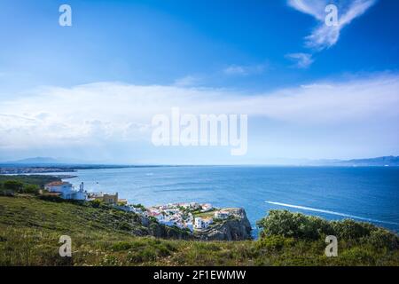 Golfe de Rosas sur la Costa Brava depuis Montgo Cape , Catalogne, Espagne Banque D'Images