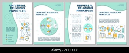 Modèle de brochure sur les principes religieux universels Illustration de Vecteur