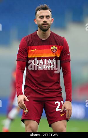 Rome, Italie. 07e mars 2021. Borja Mayoral de Roma réagit pendant le championnat italien Serie UN match de football entre AS Roma et Gênes CFC le 7 mars 2021 au Stadio Olimpico à Rome, Italie - photo Federico Proietti/DPPI crédit: DPPI Media/Alamy Live News Banque D'Images