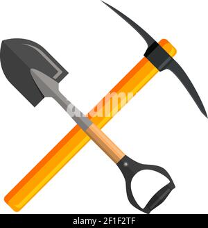 Outils de pelle et de pickaxe, Illustration de Vecteur