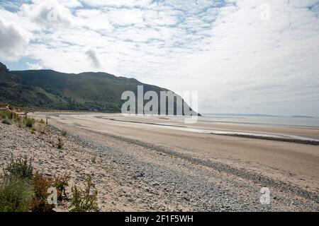 Conwy Mountain et Penmaen-bach vus de Morfa Conwy Snowdonia North Pays de Galles Banque D'Images