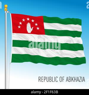 Drapeau national officiel de la République d'Abkhazie, pays asiatique, illustration vectorielle Illustration de Vecteur