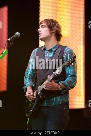 Charlie Simpson, auteur-compositeur anglais, était autrefois busted et Fightstar au festival Greenbelt, au Royaume-Uni en 2012 Banque D'Images