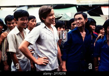 Enfants amérasiens nés de mères vietnamiennes et de pères américains, Ho Chi Minh ville, Vietnam, juin 1980 Banque D'Images