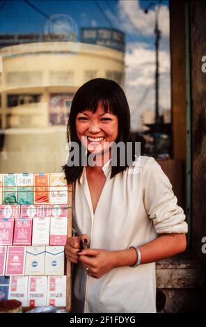 Enfants amérasiens nés de mères vietnamiennes et de pères américains, Ho Chi Minh ville, Vietnam, juin 1980 Banque D'Images