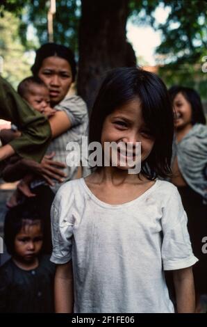 Enfants amérasiens nés de mères vietnamiennes et de pères américains, Ho Chi Minh ville, Vietnam, juin 1980 Banque D'Images