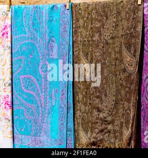 La texture du foulard arabe symbolique traditionnel en coton Banque D'Images