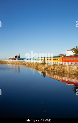 Gangneung, Corée - 8 décembre 2020 : Musée du temps de plage de Jeongdongjin Banque D'Images