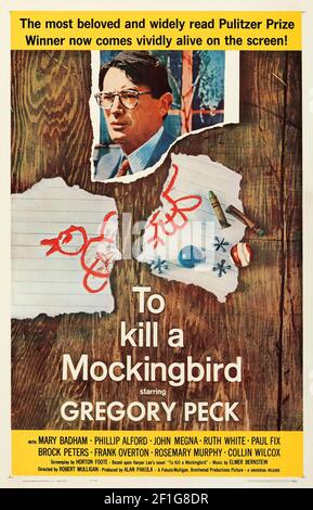 Gregory Peck pour tuer UN Mockingbird – affiche de film ancienne et ancienne. 1960. Banque D'Images
