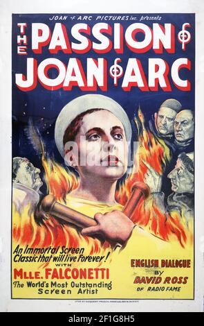 La passion de Jeanne d'Arc. Affiche ancienne et ancienne. 1928. Banque D'Images