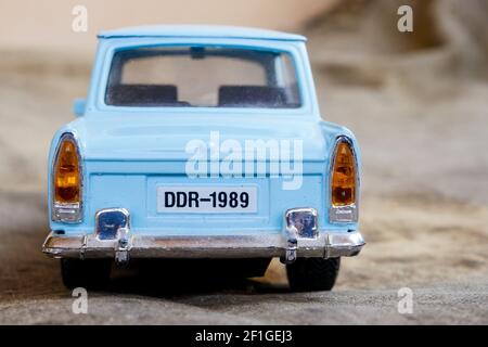 Modèle à échelle d'un GDR Trabant, France Banque D'Images