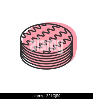 Icône de gâteau rose pour illustration de vecteur Web Illustration de Vecteur