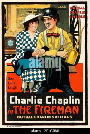 Le pompier – par la Mutual film Corporation en 1916 – il a joué Chaplin comme pompier et Edna Purviance comme fille de Lloyd Bacon. Banque D'Images