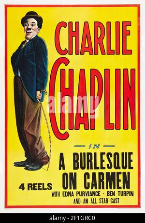 Charlie Chaplin dans Une burlesque sur Carmen avec Edna Pruviance et Ben Turpin. Comédie / film silencieux. Banque D'Images