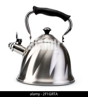 Bouilloire sifflante en acier Banque D'Images